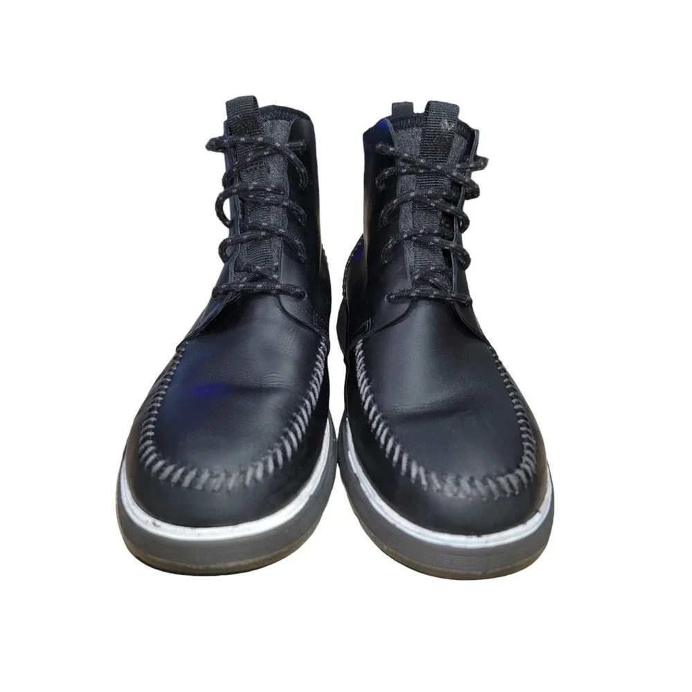 Chaco Dixon Men's Black Leather Mid Casual Comfort Chukka Boots Size 8 - Picture 5 of 11